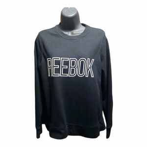 REEBOK Women’s Sweatshirt Black Logo Graphic Size Youth Medium Y/M Fits Women’s